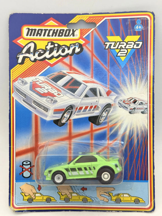ACTION TURBO 2 MAZDA, Matchbox 1987, Die cast, Jasnozielony, 1:64, Resoraki