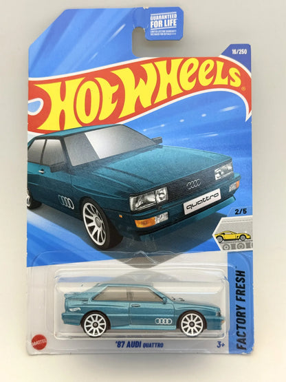 '87 Audi Quattro Factory Fresh Hot Wheels 2024 Turkusowy 1:64