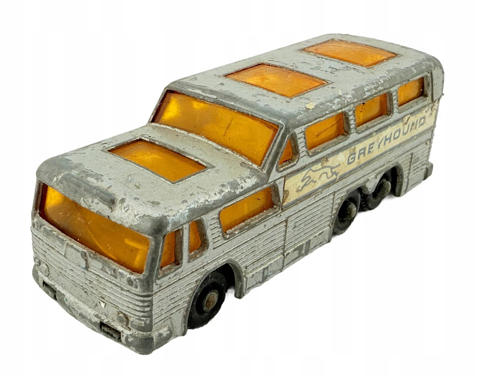 COACH BUS, Matchbox, Made in England, Die cast 66, Srebrny, 1:120, Resoraki