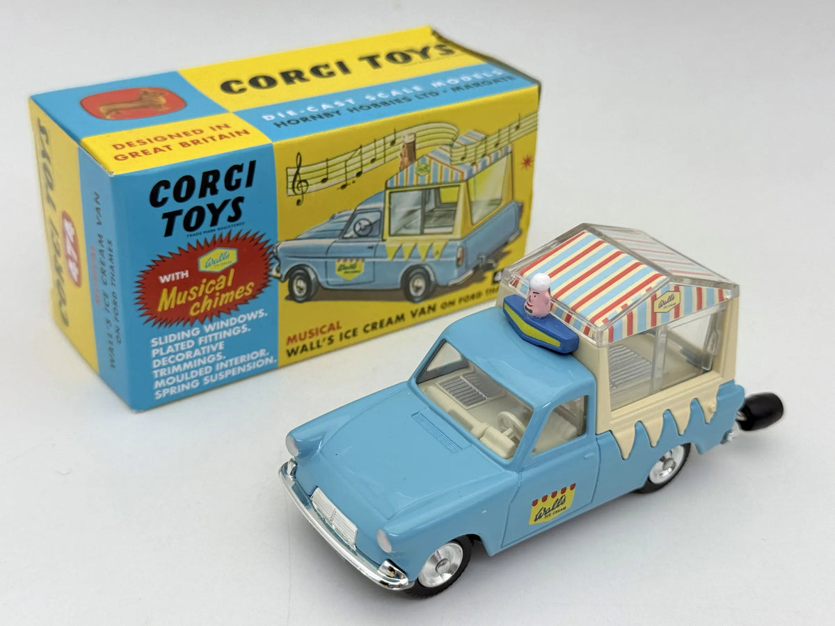 WALL'S ICE CREAM VAN ON FORD THAMES Corgi Jasnoniebieski 1:43
