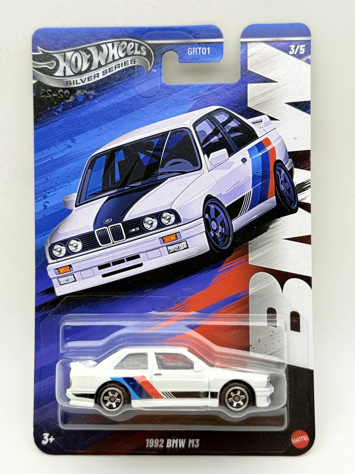 1992 BMW M3 SILVER Hot Wheels 2025 Biały 1:64