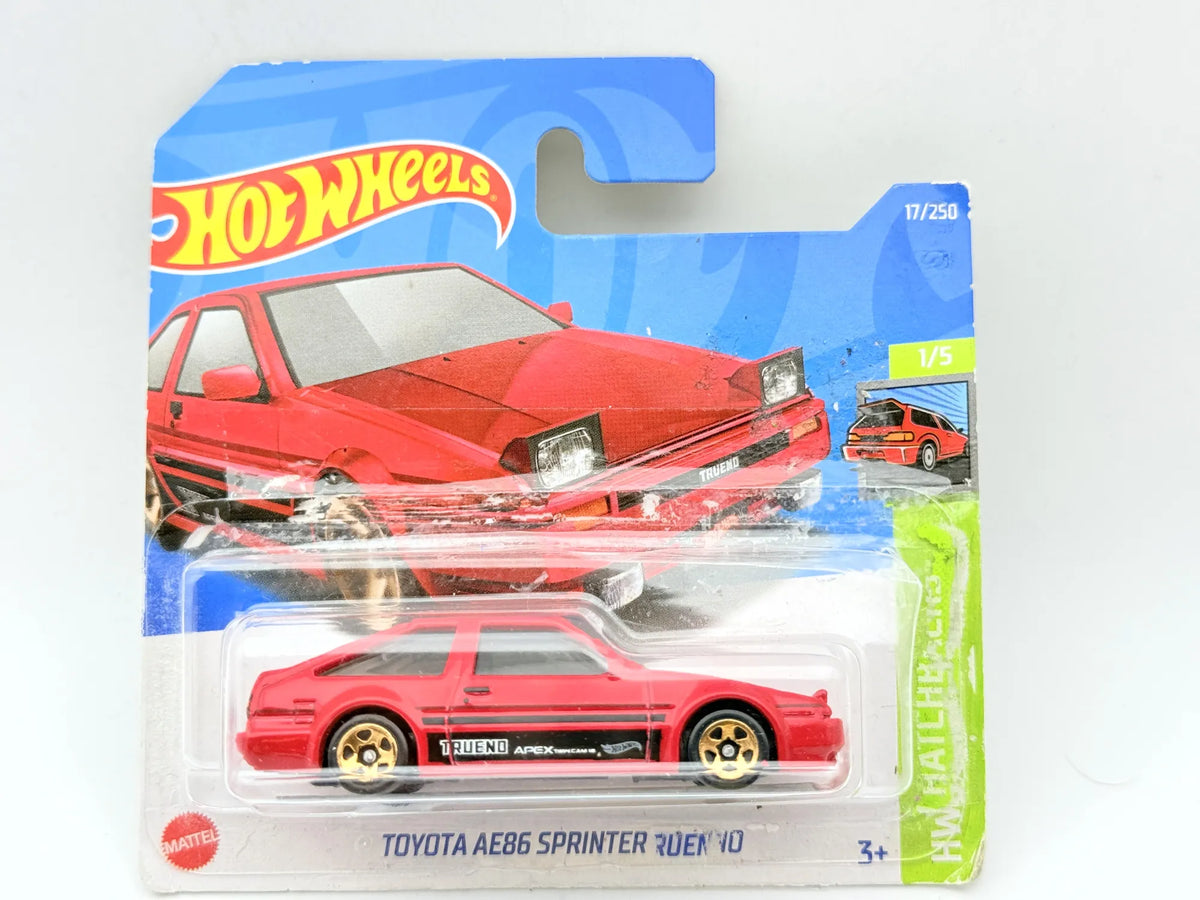 AE86 SPRINTER TRUENO, Hot Wheels 2022, Resoraki, Die cast, Czerwony, 1:64