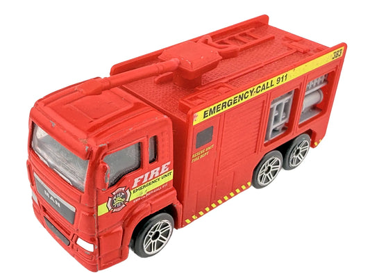 FIRE TRUCK, Straż pożarna, Realtoy, Die cast 099, Czerwony, 1:87, Resoraki