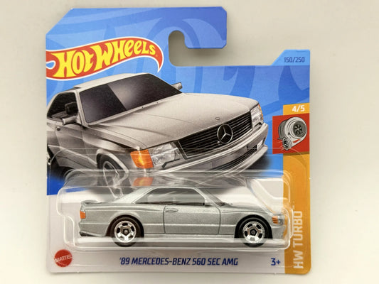 '89 MERCEDES-BENZ 560 SEC AMG HW Turbo Hot Wheels 2023 Srebrny 1:64