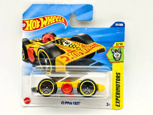 Flippin Fast Hot Wheels 2025 Experimotors 1:64 Blister Żółty