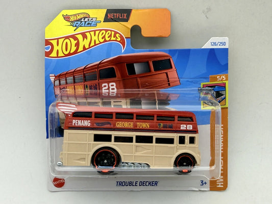TROUBLE DECKER Hw Fast Transit Hot Wheels 2024 Beżowy 1:64