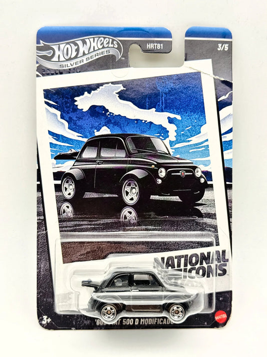 Fiat 500 D Modificado Hot Wheels 2025 National Icons 1:64 Blister Srebrny