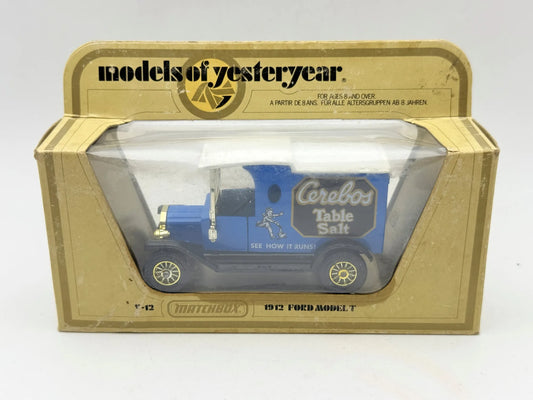 1912 FORD MODEL T Matchbox 1978 1:35 Made in England Cerebos Table Salt