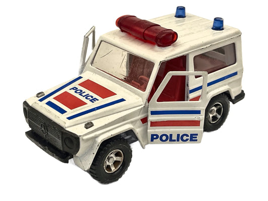 Mercedes 230 GE Police Policja Majorette '80 Biały 1:34 Made in France
