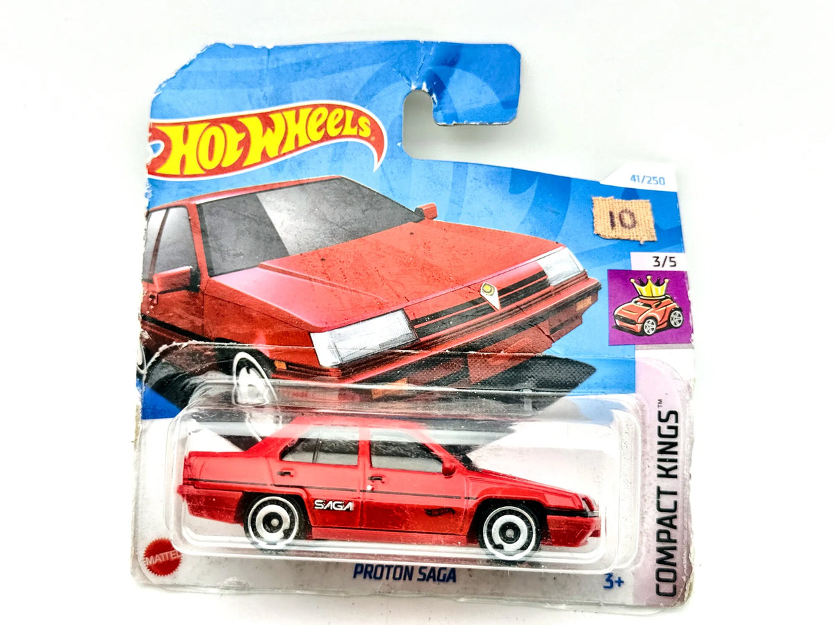 Proton Saga Hot Wheels 2024 Compact Kings 1:64 Blister Czerwony