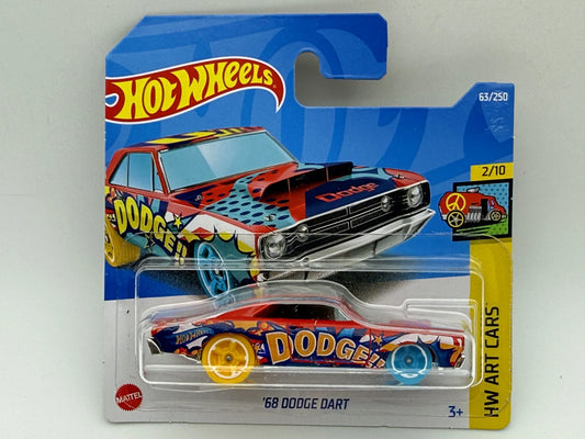 DODGE DART '68, Hot Wheels, Die cast HCW96-M521, Czerwony, 1:64, Resoraki