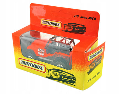 JEEP 4X4, Matchbox, Resoraki, Die cast 11125, Czerwony, 1:64