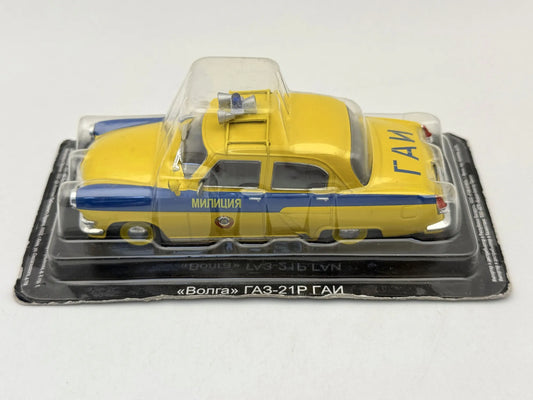 GAZ-21R Volga Policja De Agostini '90 Żółty 1:43 Radziecka Milicja (GAI)