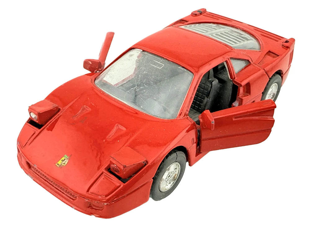FERRARI F40, Welly, Vintage Model Die cast 8676, Czerwony, 1:38, Resoraki