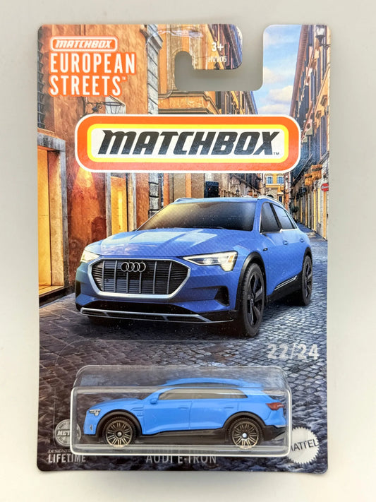 AUDI E-TRON European Streets Matchbox 2024 Niebieski 1:64