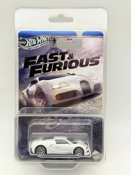 BUGATTI VEYRON Fast & Furious Hot Wheels Silver 2024 Biały 1:64 Protektor