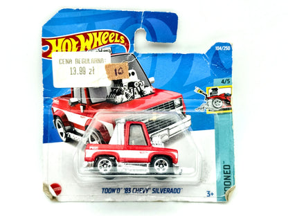 Chevrolet Silverado Hot Wheels 2022 Tooned 1:64 Pickup Blister Czerwony