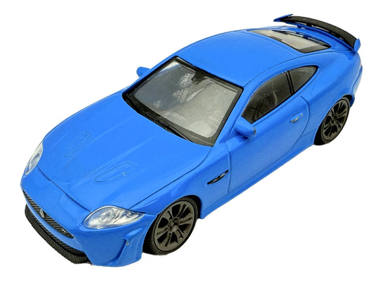 JAGUAR XKR-S, Welly, Resoraki, Die cast, Niebieski 1:36