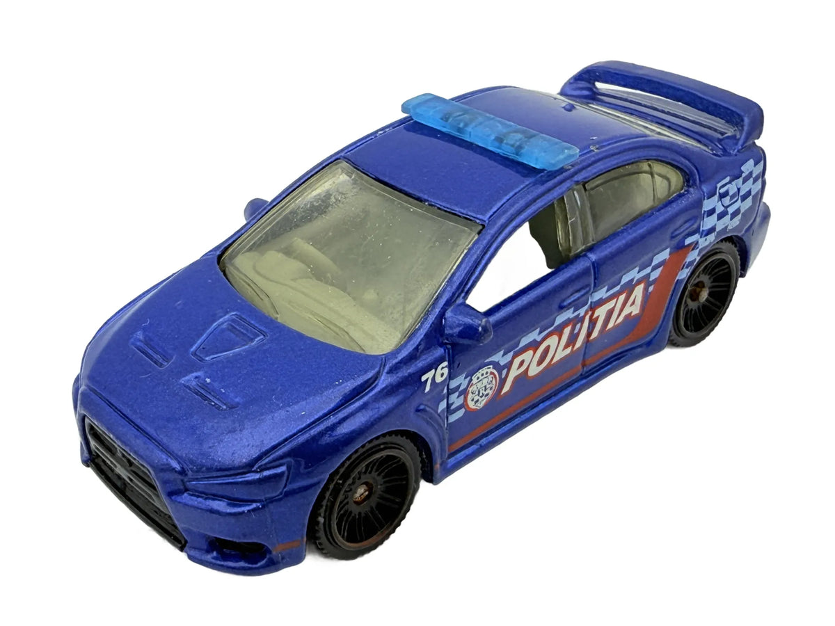 Mitsubishi Lancer Evolution X Police 2010, Matchbox, Resoraki Die cast 1:64