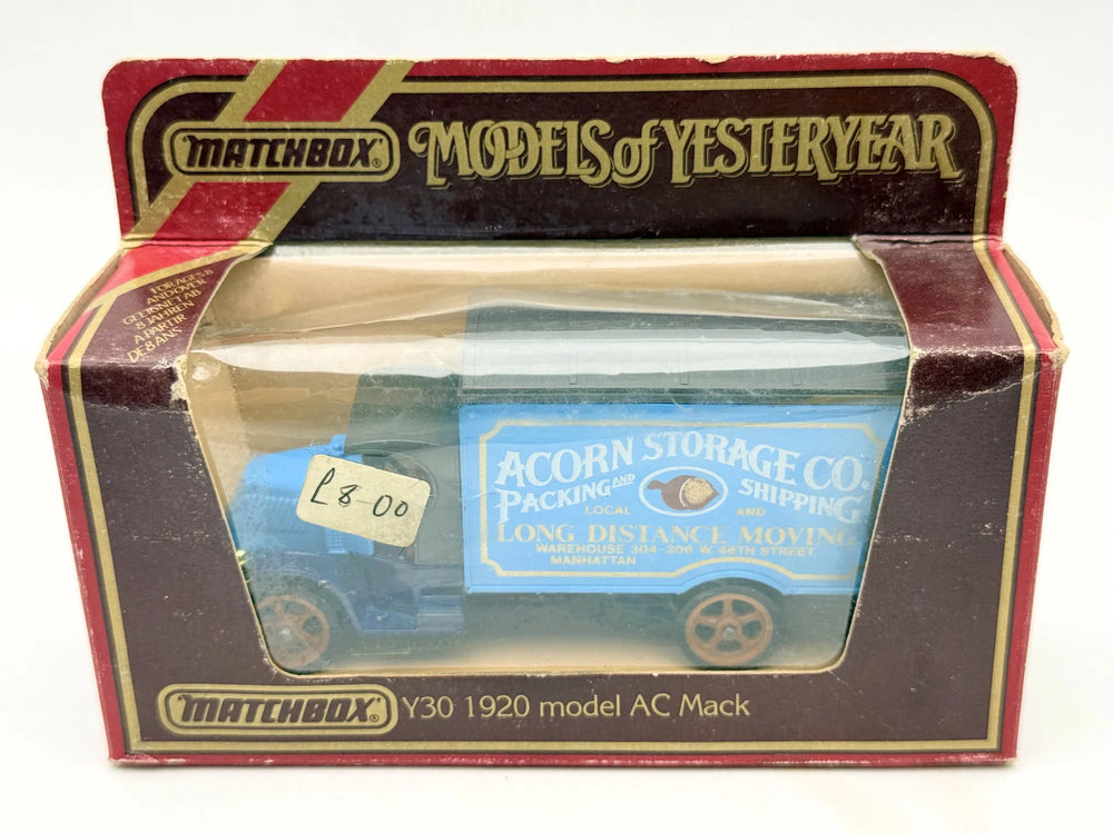 Y30 1920 MODEL AC MACK Matchbox 1984 1:43 Made in England Acorn Storage