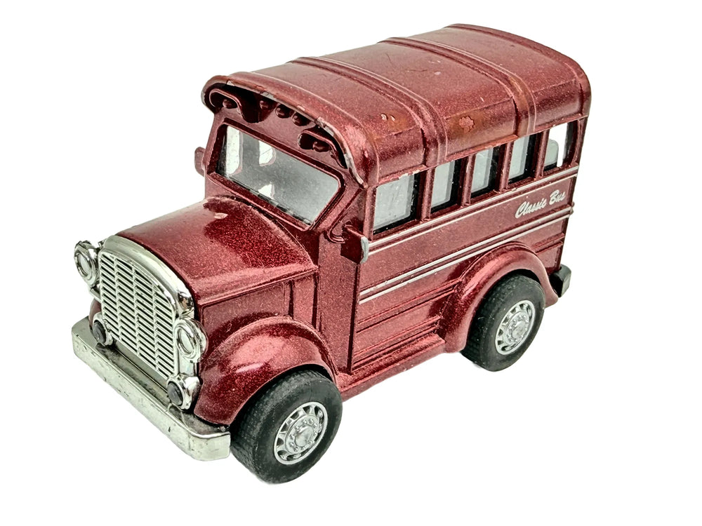 CLASSIC BUS, School Bus, Autobus, Vintage Die cast, Czerwony 1:43, Resoraki