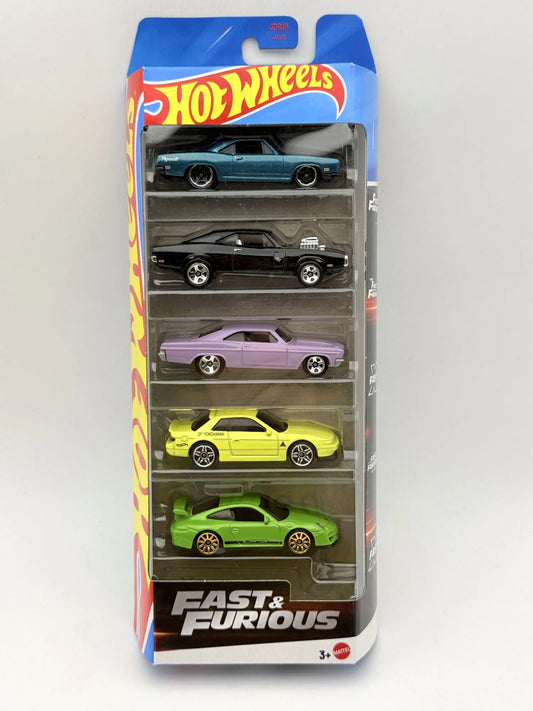 FAST AND FURIOUS 5 PACK Fast & Furious Hot Wheels 2025 Wielokolorowy 1:64