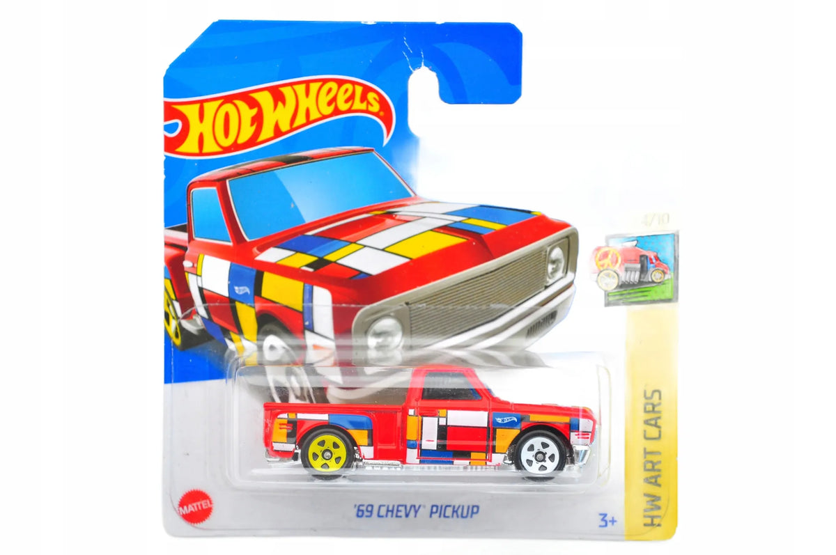 '69 Chevy Pickup HW ART CARS Hot Wheels 2022 Czerwony 1:64 Piete Mondrian
