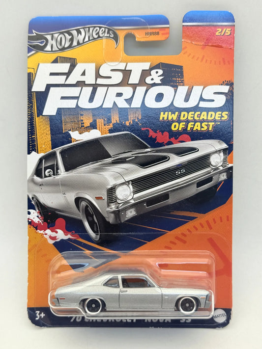 '70 Chevrolet Nova Ss Fast & Furious Hot Wheels 2023 Srebrny 1:64