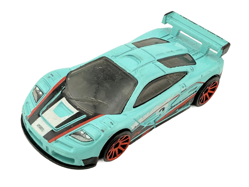 MCLAREN F1 GTR, Hot Wheels 2017, Die cast P40, Miętowy, 1:64, Resoraki