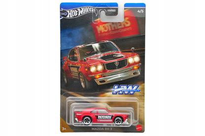 MAZDA RX-3, Hot Wheels Silver 2023, Die cast HRT07, Czerwony 1:64, Resoraki