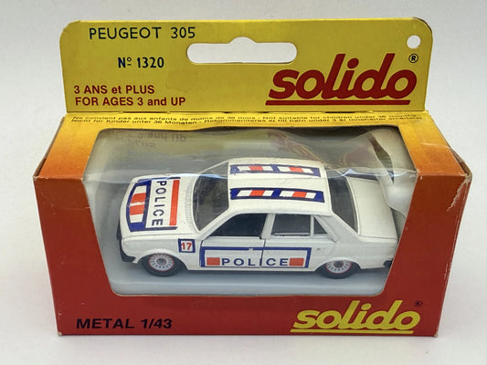 PEUGEOT 305 Policja Solido '70 Biały 1:43 Made in France
