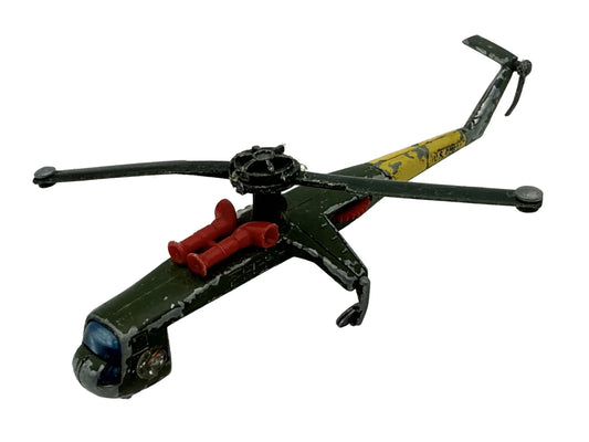 ARMY HELICOPTER Sikorsky Skycrane, Corgi 1970, Die cast, Oliwkowy, Resoraki