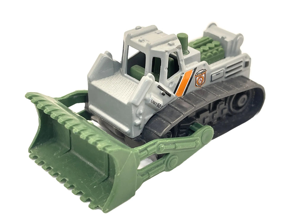 Bulldozer, Matchbox 2000, Resoraki, Die cast, Szary, 1:64
