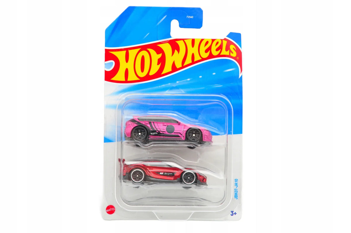Subaru Wrx Sti & Toyota Supra Hot Wheels 2024 Różowy i Bordowy 1:64 2 Pack