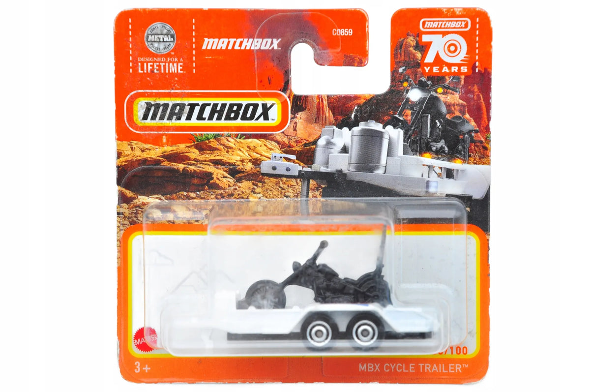 Mbx Cycle Trailer Matchbox 2022 Biały 1:64