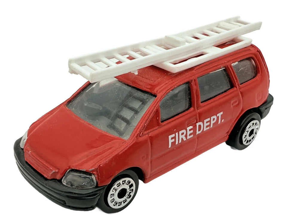 FIRE DEPT VAN, Straż Pożarna, Die cast, Resoraki, Czerwony, 1:64