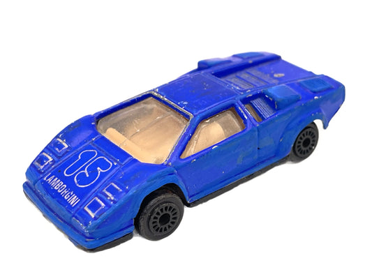 Lamborghini Countach LP 500 S, (Pioneer?) Vintage Die cast, Niebieski 1:64