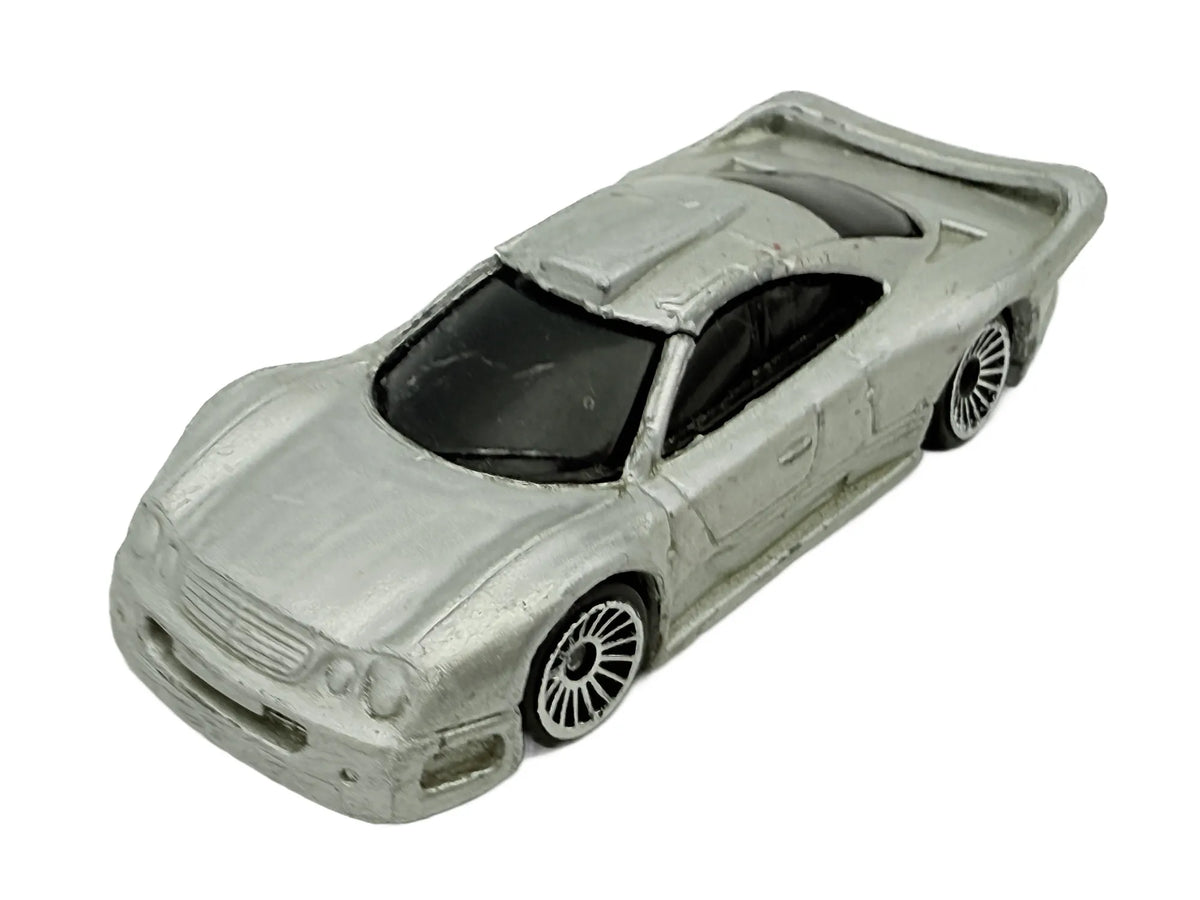 Mercedes-Benz Clk Gtr, Maisto, Resoraki, Die cast 1:64, srebrny