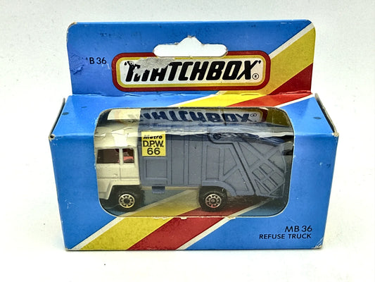 MB 36 Refuse Truck Matchbox 1981 Super Kings 1:64 Śmieciarka Pudełko