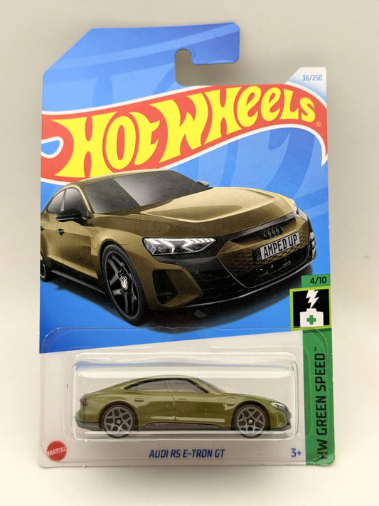 AUDI RS E-TRON GT, Hot Wheels 2021, Die cast HTD38, Oliwkowy 1:64, Resoraki
