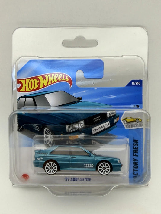 '87 AUDI QUATTRO Factory Fresh Hot Wheels 2025 Turkusowy 1:64 + Protektor