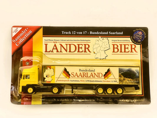 MAN F2000 Grell 1:87 Ciężarówka Promocyjna SAARLÄNDER BIER Blister Żółty