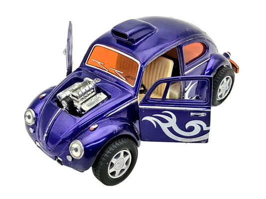 VOLKSWAGEN BEETLE CUSTOM DRAGRACER, Kinsmart, Die cast KT5405, Fiolet, 1:36