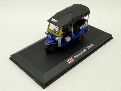 TUK TUK TAXI BANGKOK 1980, AmerCom, Die cast, Niebieski, 1:43, Resoraki