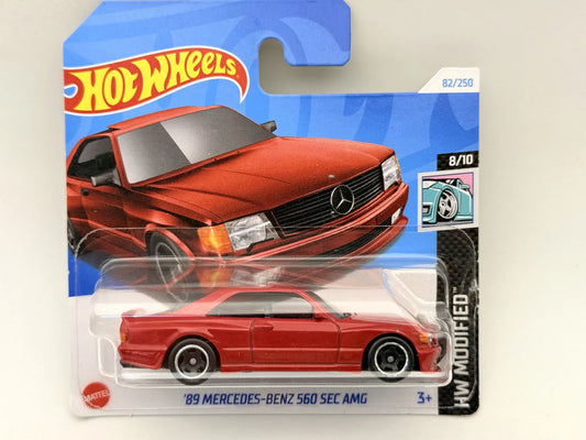 '89 MERCEDES-BENZ 560 SEC AMG HW Modified Hot Wheels 2024 Czerwony 1:64