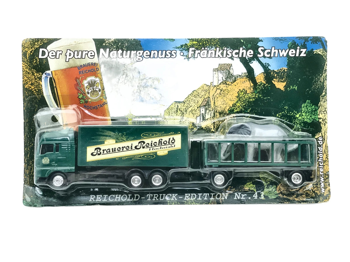 MAN TRUCK Przyczepa na Słonia Grell 1:87 Brauerei Reichold Blister Zielony