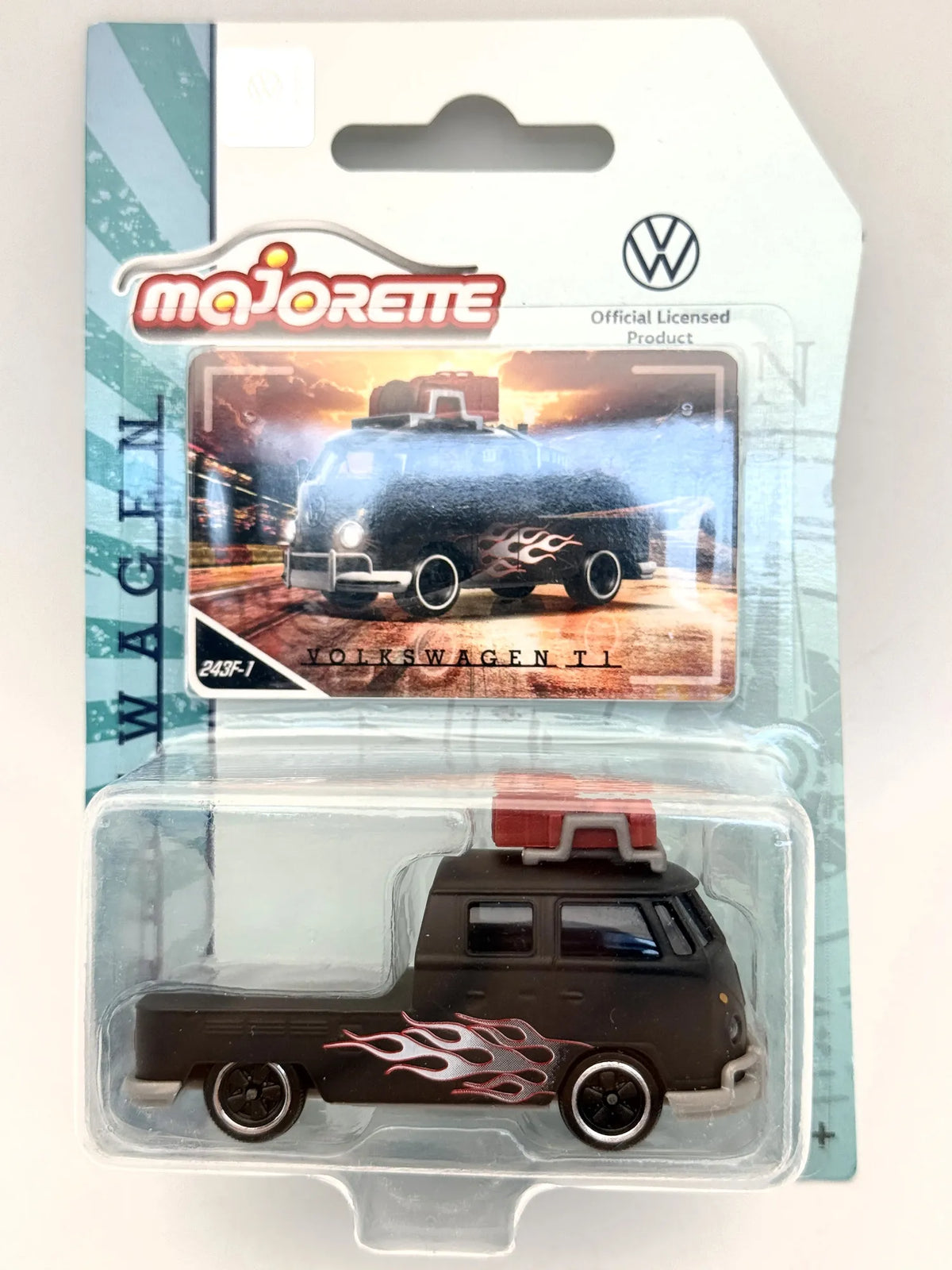 VOLKSWAGEN T1, Majorette Deluxe, Die cast 243F1, Matowy, 1:64, Resoraki
