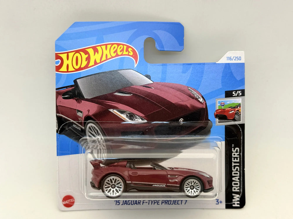 '15 JAGUAR F-TYPE PROJECT 7 HW Roadsters Hot Wheels 2024 Bordowy 1:64