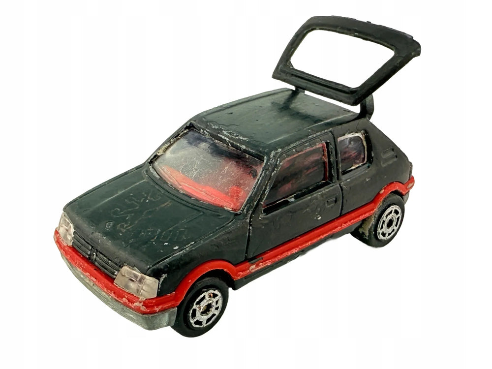 PEUGEOT 205 GTI, Majorette, Made in France, Die cast N 281, Czarny, 1:53