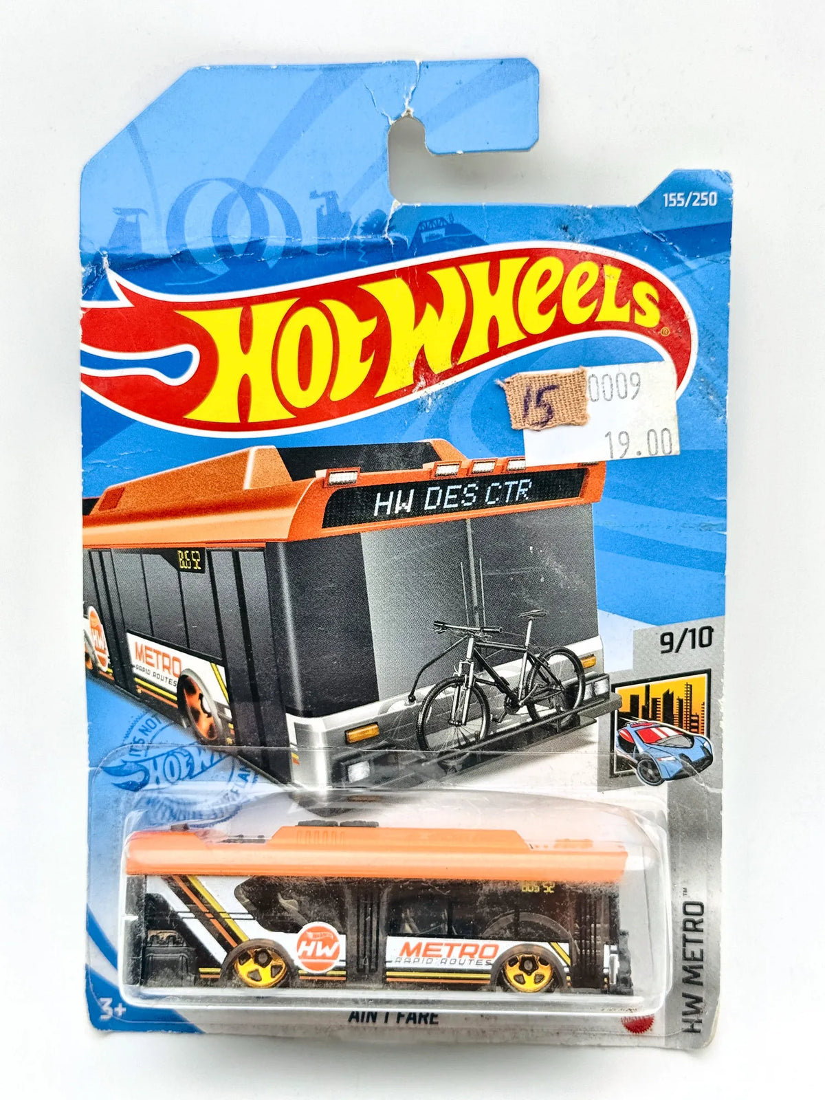Ain't Fare Hot Wheels 2020 HW Metro 1:64 Autobus Blister Szary
